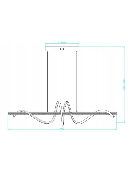 Lampa wisząca LED Serpent 339701-09, złota, 120 cm, nowoczesny design do jadalni i salonu