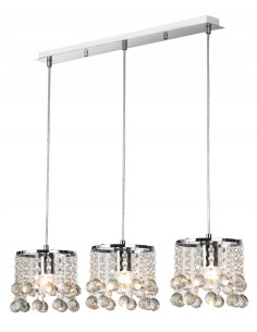 Lampa Kryształowa Reality London, Chromowana z 3 Kloszami, Elegancka do Jadalni i Salonów