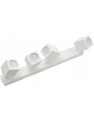Lampa sufitowa QUANTUS IV - nowoczesna lampa z 4 reflektorami, biały aluminium, idealna do minimalistycznych wnętrz.