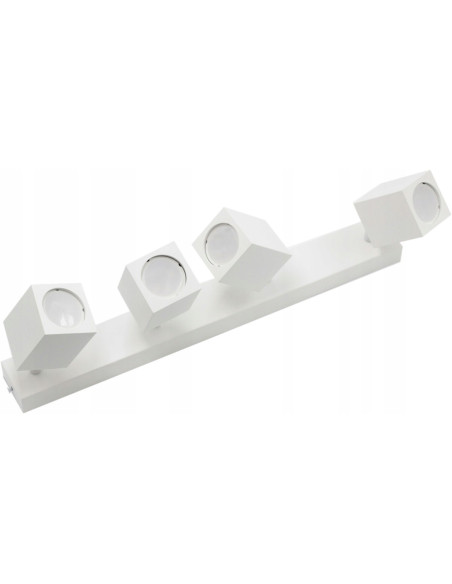 Lampa sufitowa QUANTUS IV - nowoczesna lampa z 4 reflektorami, biały aluminium, idealna do minimalistycznych wnętrz.