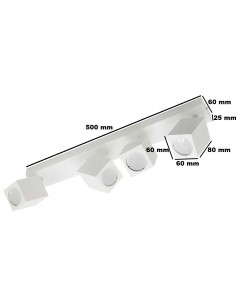 Lampa sufitowa QUANTUS IV - nowoczesna lampa z 4 reflektorami, biały aluminium, idealna do minimalistycznych wnętrz. 2