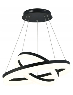 Lampa wisząca LED RINGI Cornelia 60W czarna – nowoczesna elegancja do każdego wnętrza, 4800 lumenów, 60 cm średnicy