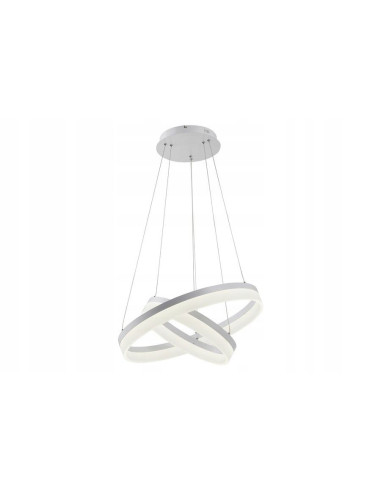 Lampa sufitowa LED Cornelia 60W, podwójna okrągła, stylowa do biura i domu, 4800 lm, zintegrowane źródło światła