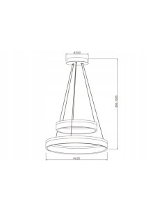 Lampa sufitowa LED Cornelia 60W, podwójna okrągła, stylowa do biura i domu, 4800 lm, zintegrowane źródło światła 2