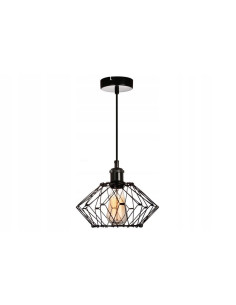 Lampa wisząca loftowa Cameleon - elegancka lampa industrialna z czarnej stali E27, 120 cm, idealna do każdego wnętrza.