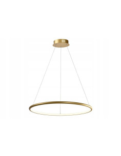 Nowoczesna Lampa LED RING 62cm 36W w eleganckim złotym wykończeniu do salonu, jadalni i biura.