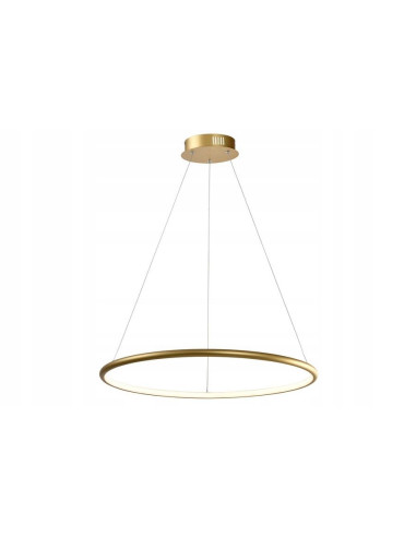 Nowoczesna Lampa LED RING 62cm 36W w eleganckim złotym wykończeniu do salonu, jadalni i biura.