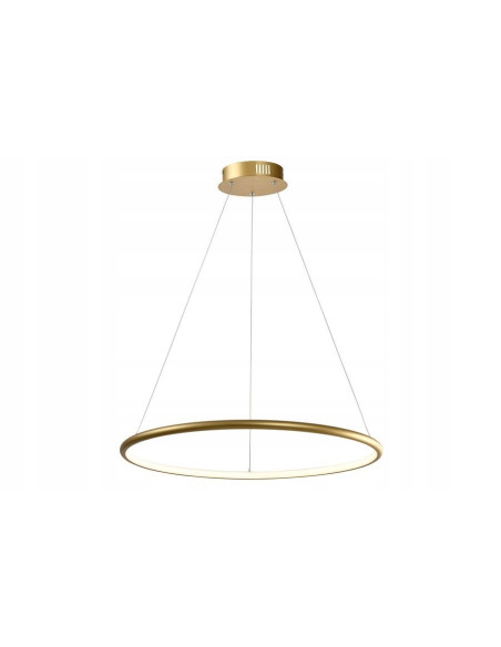 Nowoczesna Lampa LED RING 62cm 36W w eleganckim złotym wykończeniu do salonu, jadalni i biura.