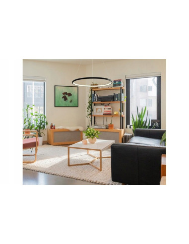 Lampa wisząca LED RING 62cm 35W czarna - nowoczesne oświetlenie do jadalni, biura, salonu marki Reality