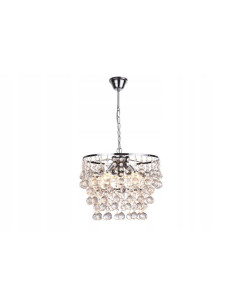 Lampa wisząca London Crystal - elegancka lampa kryształowa w chromie, 120 cm, 3xE14 do biura i salonu