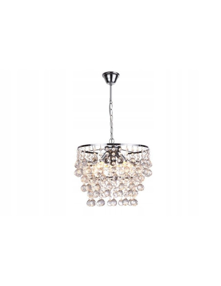 Lampa wisząca London Crystal - elegancka lampa kryształowa w chromie, 120 cm, 3xE14 do biura i salonu