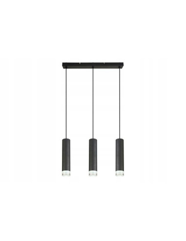 Lampa sufitowa INA potrójna, czarna, 3-punktowa do nowoczesnych wnętrz - kuchnia, jadalnia, biuro, salon, sypialnia
