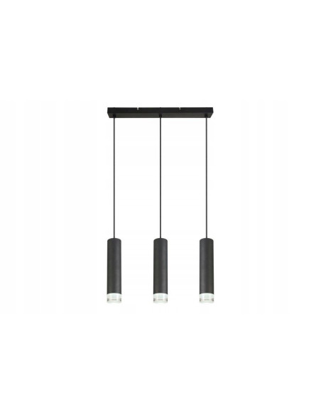 Lampa sufitowa INA potrójna, czarna, 3-punktowa do nowoczesnych wnętrz - kuchnia, jadalnia, biuro, salon, sypialnia