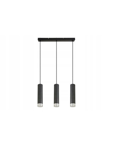Lampa sufitowa INA potrójna, czarna, 3-punktowa do nowoczesnych wnętrz - kuchnia, jadalnia, biuro, salon, sypialnia