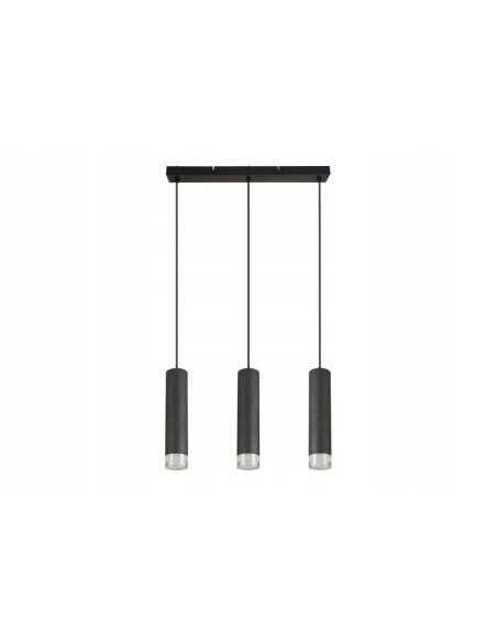 Lampa sufitowa INA potrójna, czarna, 3-punktowa do nowoczesnych wnętrz - kuchnia, jadalnia, biuro, salon, sypialnia