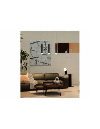 Lampa sufitowa INA potrójna, czarna, 3-punktowa do nowoczesnych wnętrz - kuchnia, jadalnia, biuro, salon, sypialnia