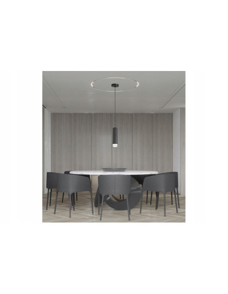 Lampa sufitowa Ina - nowoczesny spot w matowej czerni E27, idealna do kuchni, biura i eleganckich wnętrz.