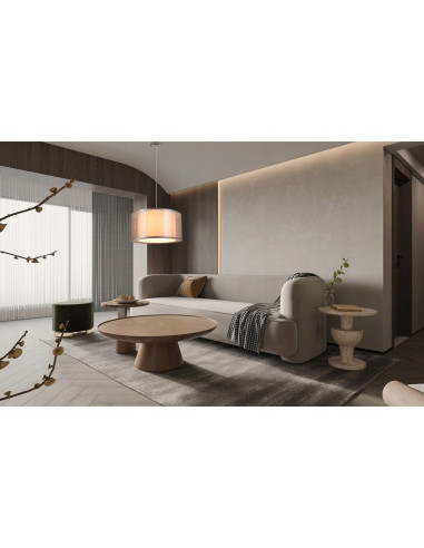 Lampa Martina Srebrna z Podwójnym Kloszem, Elegancka Metalowa do Wnętrz, E27, Wysokość 100 cm, Nowoczesny Design