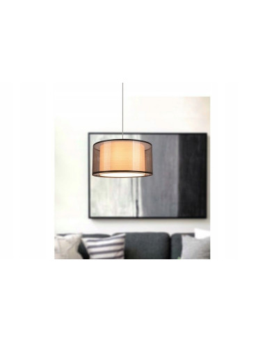 Lampa wisząca Martina w kolorze beżowym - elegancki dodatek do salonu, jadalni, biura oraz innych wnętrz.