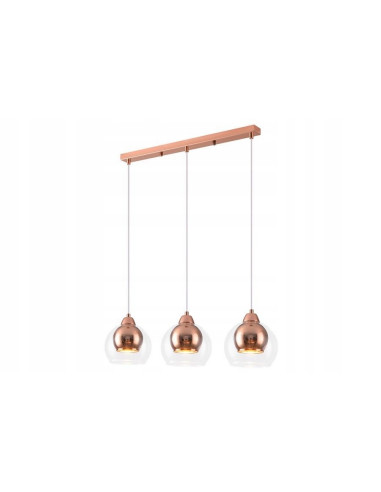 Lampa wisząca Clara w różowym złocie - industrialna elegancja z miedzianym kloszem do kuchni i jadalni.