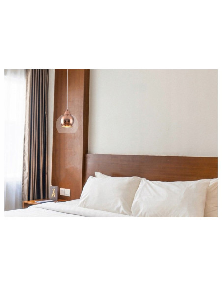 Lampa wisząca Clara w różowym złocie z podwójnym kloszem - elegancja do jadalni i salonu