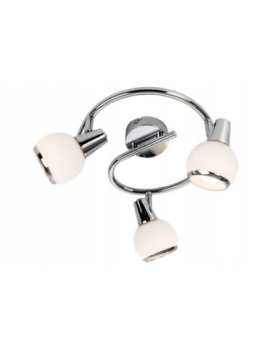 Plafon Loris 3xE14 w bieli i chromie – nowoczesne oświetlenie do salonu, sypialni i biura, minimalistyczny design.