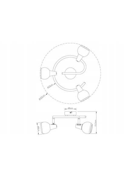 Plafon Loris 3xE14 w bieli i chromie – nowoczesne oświetlenie do salonu, sypialni i biura, minimalistyczny design.