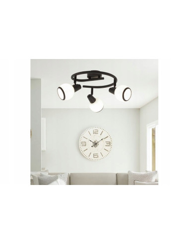 Plafon Loris 3xE14 w bieli i chromie – nowoczesne oświetlenie do salonu, sypialni i biura, minimalistyczny design.