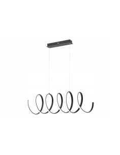 Lampa wisząca LED Serpentyna RIBBON - nowoczesna, czarna dekoracja do jadalni i biura z energooszczędnym oświetleniem