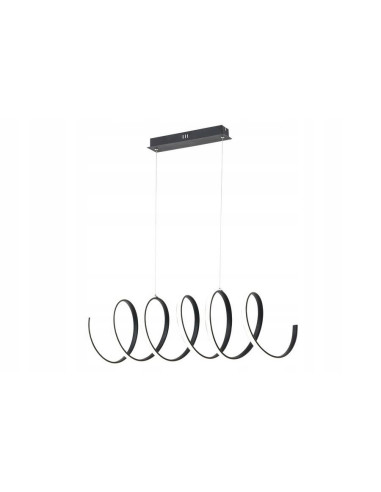 Lampa wisząca LED Serpentyna RIBBON - nowoczesna, czarna dekoracja do jadalni i biura z energooszczędnym oświetleniem