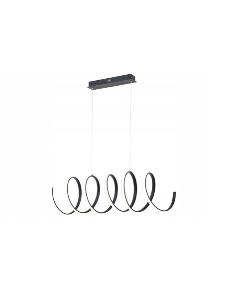 Lampa wisząca LED Serpentyna RIBBON - nowoczesna, czarna dekoracja do jadalni i biura z energooszczędnym oświetleniem