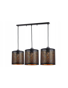 Lampa wisząca Betti w czerni i złocie z 3 abażurami - elegancka i nowoczesna, idealna do stylowych wnętrz.