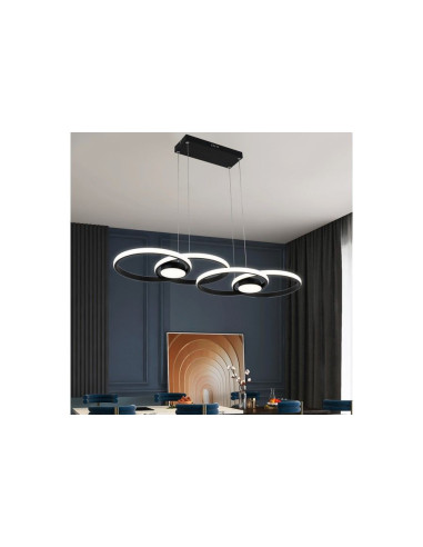 Lampa LED Audia 48W w nowoczesnym designie - eleganckie oświetlenie czarne do salonu i biura.