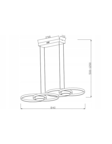 Lampa LED Audia 48W w nowoczesnym designie - eleganckie oświetlenie czarne do salonu i biura.