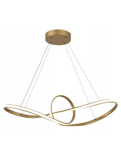 Lampa wisząca LED Arlena w złotym i biało-żółtym - nowoczesny, ściemniany design do jadalni i biura