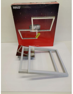 Nowoczesny kwadratowy żyrandol LED BRILONER 2 z funkcją ściemniania - elegancka lampa wisząca w szarym kolorze 2