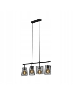 Lampa wisząca BRILONER 4-punktowa czarna w stylu industrialnym – eleganckie oświetlenie do nowoczesnych wnętrz