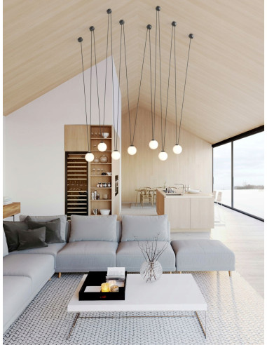 Lampa sufitowa Movo VII – minimalistyczna, regulowana z 7 kloszami, nowoczesny design do każdego wnętrza