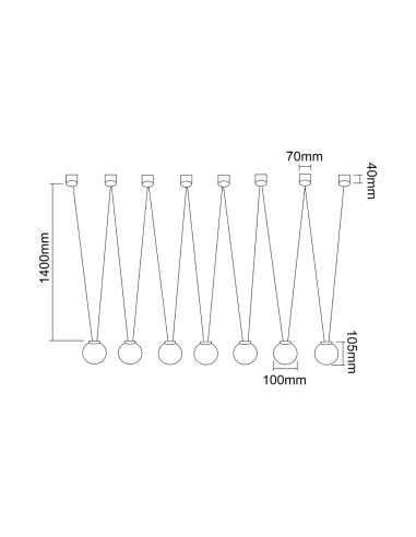 Lampa sufitowa Movo VII – minimalistyczna, regulowana z 7 kloszami, nowoczesny design do każdego wnętrza