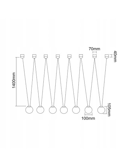 Lampa sufitowa Movo VII – minimalistyczna, regulowana z 7 kloszami, nowoczesny design do każdego wnętrza
