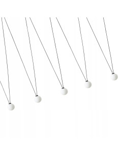 Nowoczesna lampa sufitowa Movo V z 5 kloszami LED G9 - czarny metal, biały opalowy szkło, idealna do biura i domu 2