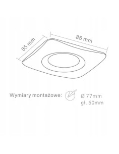 Lampa sufitowa Bello LED – szara, kwadratowa, energooszczędna, metalowa, idealna do kuchni i nowoczesnych wnętrz 2