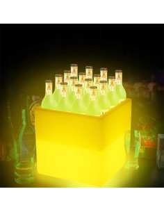 Donica LED RGB FLOWER CUBE - Nowoczesna kwadratowa donica do ogrodu z oświetleniem, idealna na imprezy i romantyczne wieczory.