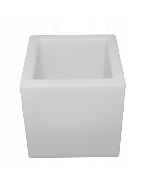 Donica LED RGB FLOWER CUBE - Nowoczesna kwadratowa donica do ogrodu z oświetleniem, idealna na imprezy i romantyczne wieczory.