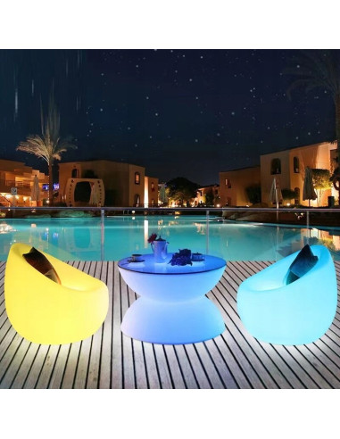 Fotel Ogrodowy LED RGBW PARTY - Nowoczesny Mebel z Ergonomicznym Designem do Ogrodu i Tarasu