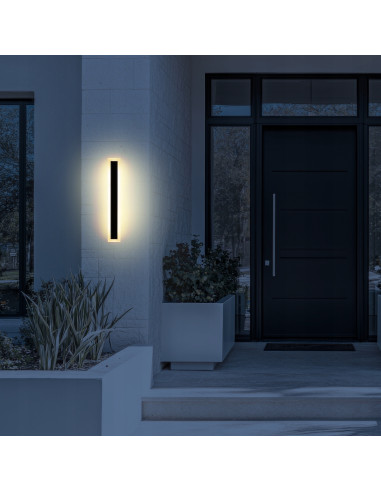 Kinkiet LED Milagro WOW 60cm z regulacją barwy światła IP54 - elegancki metalowy design do ogrodu i elewacji