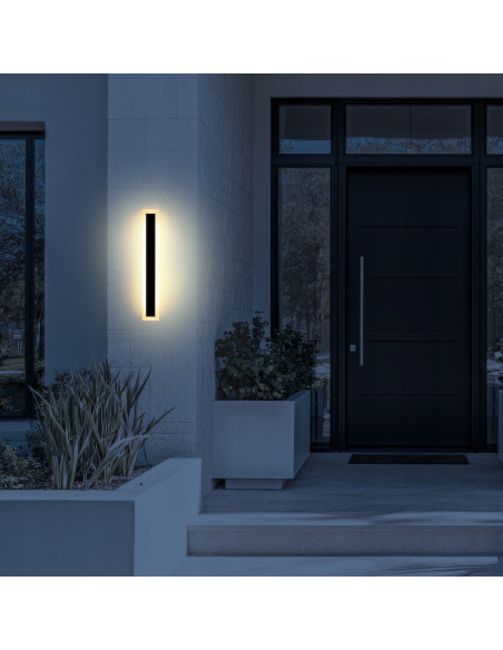 Kinkiet LED Milagro WOW 60cm z regulacją barwy światła IP54 - elegancki metalowy design do ogrodu i elewacji