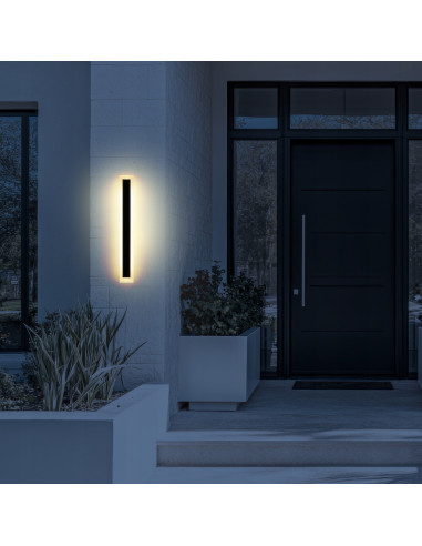 Lampa LED Milagro WOW 100 cm z regulacją koloru światła IP54, metalowa, czarna lampa zewnętrzna na ścianę