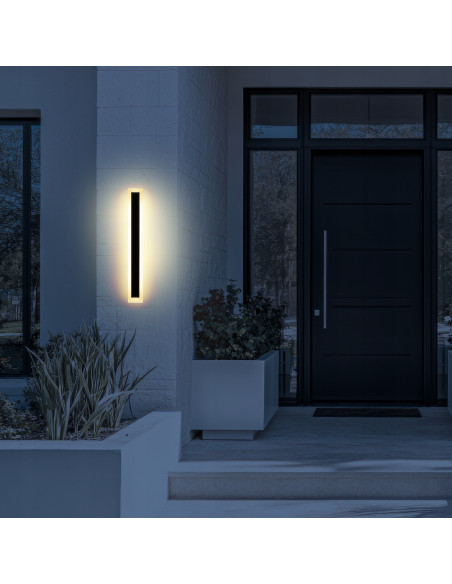 Lampa LED Milagro WOW 100 cm z regulacją koloru światła IP54, metalowa, czarna lampa zewnętrzna na ścianę