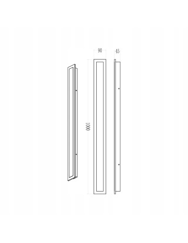 Lampa LED Milagro WOW 100 cm z regulacją koloru światła IP54, metalowa, czarna lampa zewnętrzna na ścianę